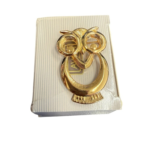 Vintage Avon Goldtone Owl Brooch “wise eyes” NIB 1992 - Picture 1 of 5